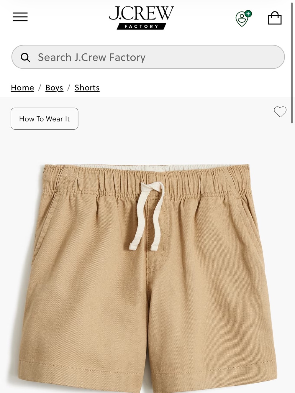 2 Crewcuts Khaki Drawstring Knit Shorts